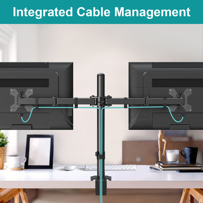 MOUNT PRO Dual Monitor Mount Fits 13-32 Inch/17.6lbs LCD Screen, Computer Monitor Desk Mount, Articulating Monitor Arm, Height Adjustable Monitor Stand for 2 Monitors, VESA Mount 75x75/100x100mm