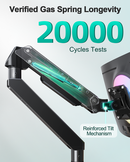 MOUNT PRO Ultrawide Single Monitor Arm for 22"- 42" Screens, Monitor Desk Mount Stand Holds 4.4-33 lbs, Heavy Duty Height Adjustable Vesa Mount, with C Clamp & Grommet Base