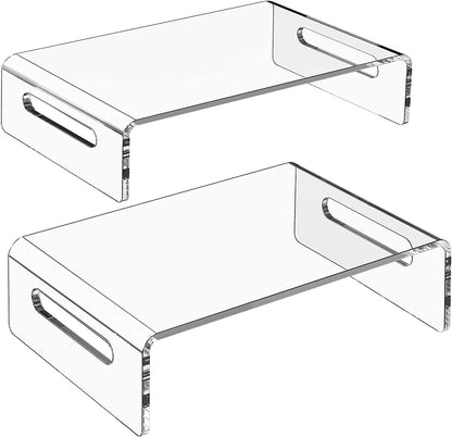 Zimilar 2 Pack Monitor Stand Riser, Acrylic Monitor Stand for Computer, Laptop, Printer, Notebook, iMac, Premium Clear Laptop Stand Acrylic Monitor Riser for Home Office, Monitor Stands for 2 Monitors