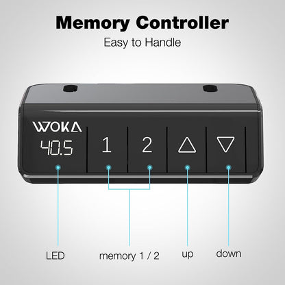 WOKA Electric Standing Desk 48 x 24 Inch, Height Adjustable Stand Up Desk with Memory Controller, Sit Stand Desk with Splice Board, Adjustable Desks for Home Office, Motorized Standing Desk Black