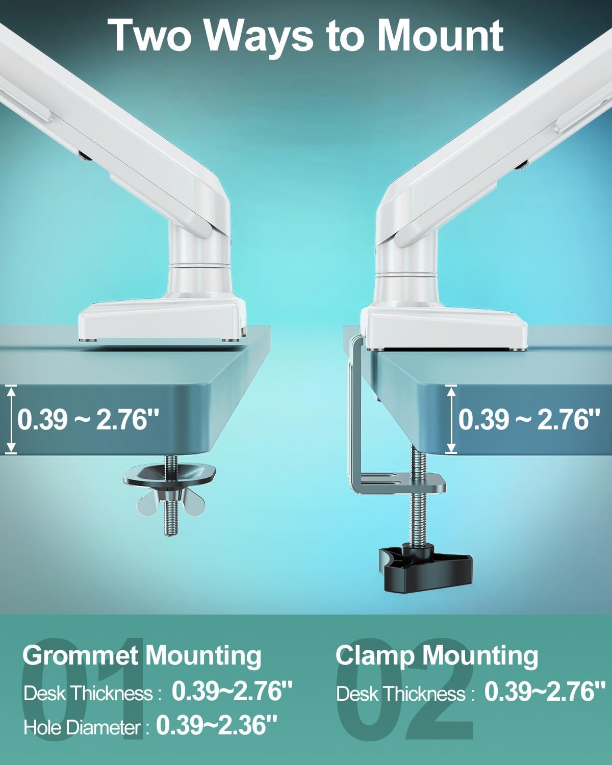 Freelift Pro Dual Monitor Mount Height Adjustable Gas Spring Double Monitor Stand for 2 Monitors up to 32" Monitors