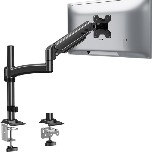 Single Monitor Mount, Tall Monitor Arm, VESA Desk Mount Stand for 13-32 inch Computer Screen up to 22 lbs, Adjustable Height Monitor Arm with Tilt Swivel Rotation, VESA 75 100mm, Black, Freelift