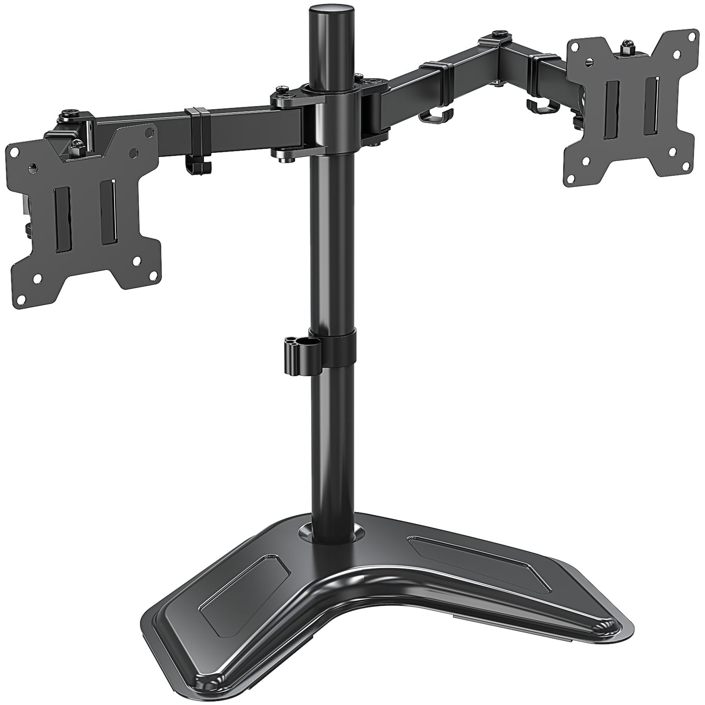 MOUNT PRO Dual Monitor Mount, Free Standing Monitor Stand for 2 Monitors fit 13-27” Screen, Monitor Arm Holds Max 17.6lbs, Monitor Desk Mount with Height Adjustable, Swivel, VESA Mount 75x75 100x100