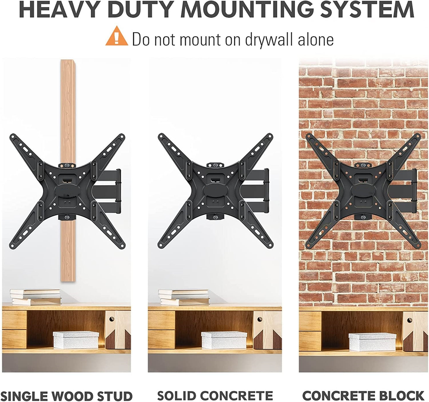 MOUNT PRO Full Motion TV Wall Mount for Most 26-55 Inch TVs, Tilting TV Mount Bracket with Swivels Articulating Arms Max VESA 400X400mm, 88lbs