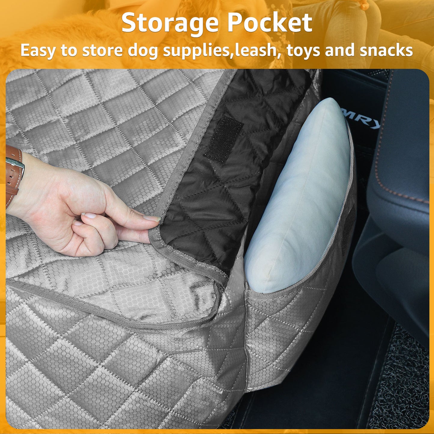 PETICON Waterproof Front Seat Car Cover 2 Pack, Full Protection Dog Car Seat Cover with Side Flaps, Nonslip Scratchproof Captain Chair Seat Cover Fits for Cars, Trucks, SUVs, Jeep, Gray