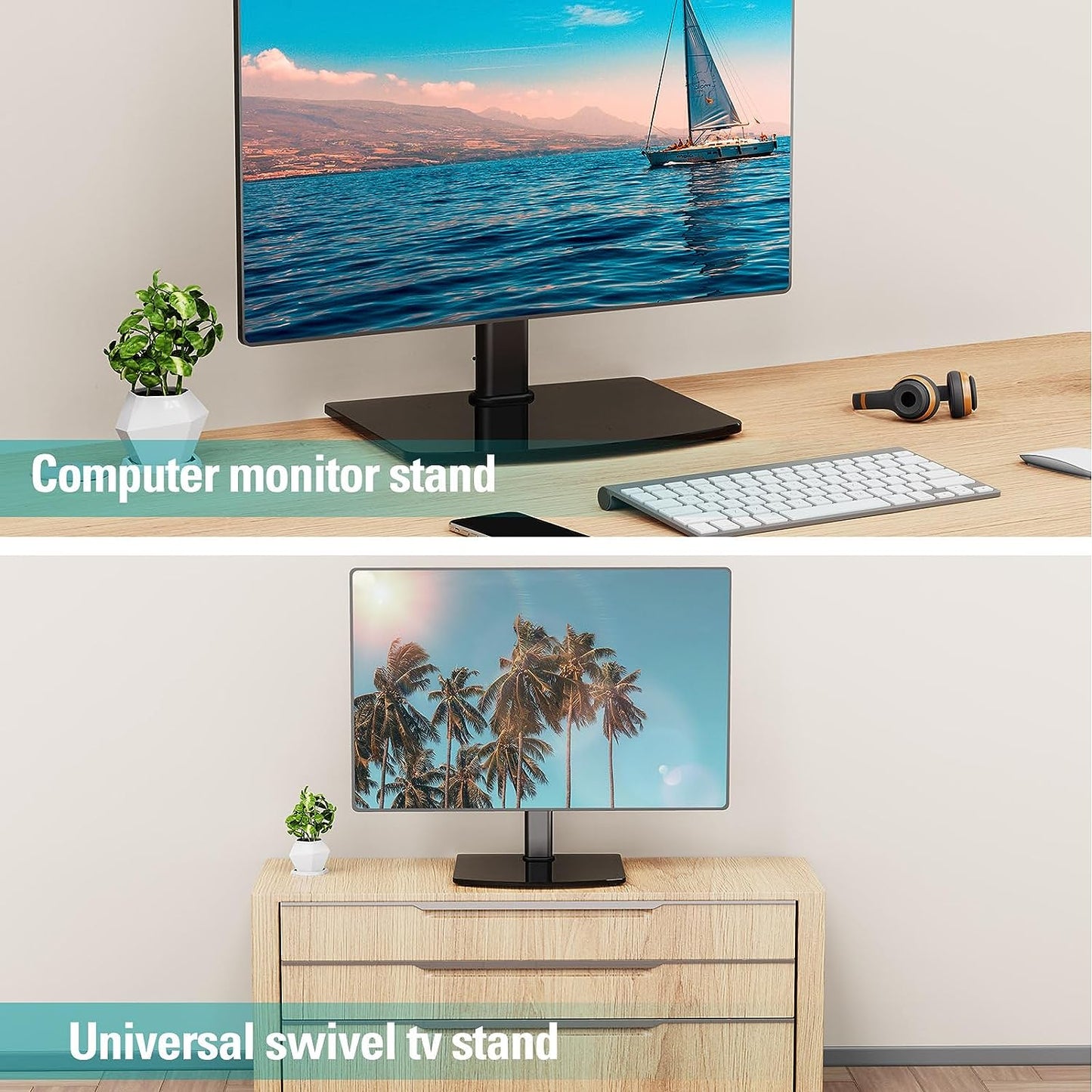 MOUNT PRO Single Monitor Stand Fits Max 32 inch/22 lbs Computer Screen, Free Standing Monitor Desk Stand, Monitor Mount with Height Adjustable, Swivel, Tilt, Rotation, VESA Monitor Stand 100x100