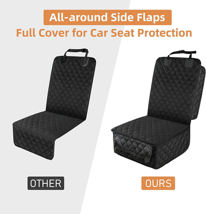 PETICON Waterproof Front Seat Car Cover, Full Protection Dog Car Seat Cover with Side Flaps, Nonslip Scratchproof Captain Chair Seat Cover Fits for Cars, Trucks, SUVs, Jeep