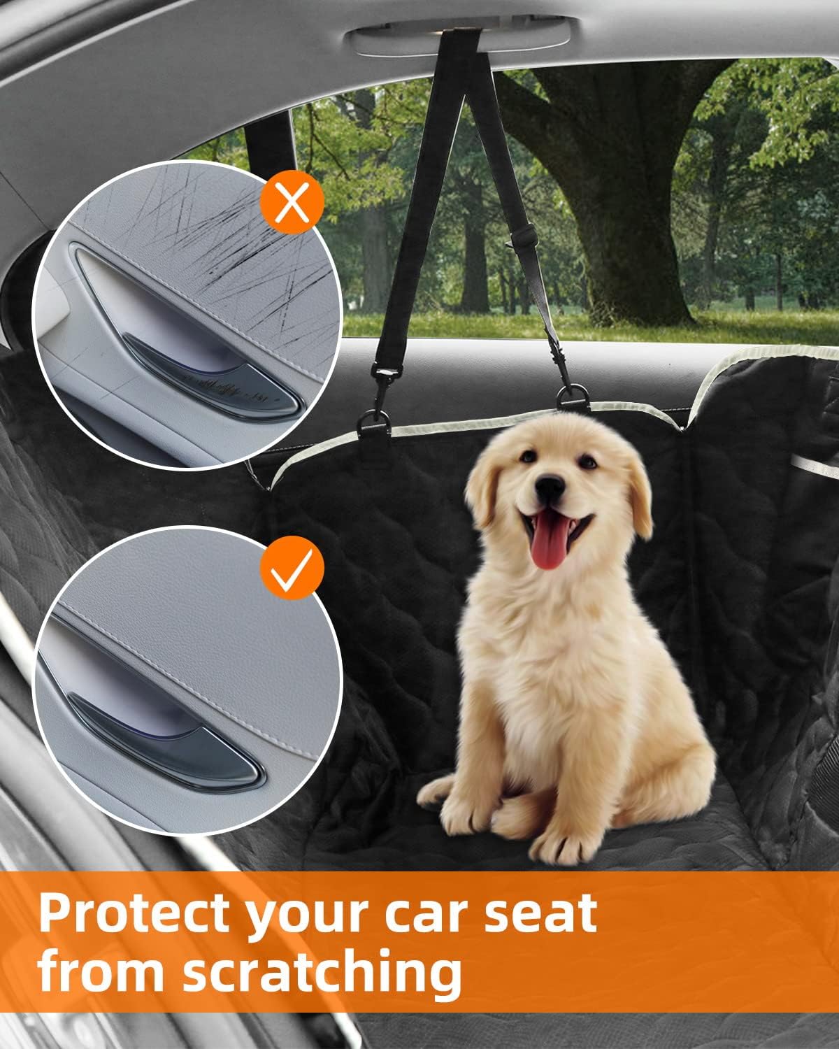  PETICON Dog Car Seat Cover with Mesh Window, 100% Waterproof Dog  Seat Cover for Back Seat, Scratchproof Dog Hammock for Cars, Trucks, SUVs,  Jeeps : Pet Supplies