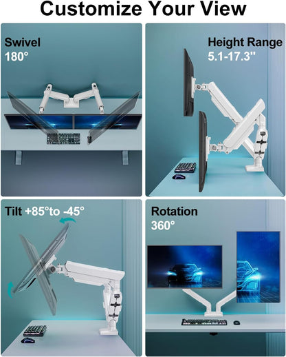 Freelift Pro Dual Monitor Mount Height Adjustable Gas Spring Double Monitor Stand for 2 Monitors up to 32" Monitors