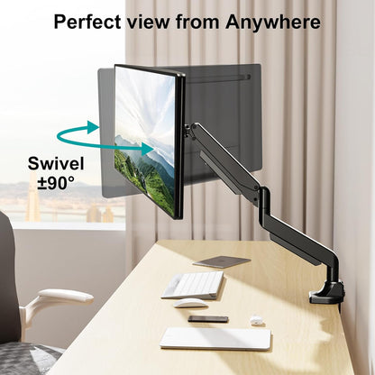 MOUNT PRO Single Monitor Mount for 22-49 inch Ultrawide Computer Screen, Premium Aluminum Heavy Duty Monitor Arm Desk Mount Holds 6.6lbs to 33lbs, Gas Spring Full Motion Monitor Stand, VESA Mount