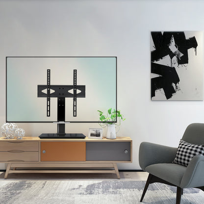 MOUNT PRO Universal TV Stand with Swivel Mount for 37-50 inch TVs Flat Screens, 5 Level Height Adjustable Tempered Glass Base Holds up to 88 lbs