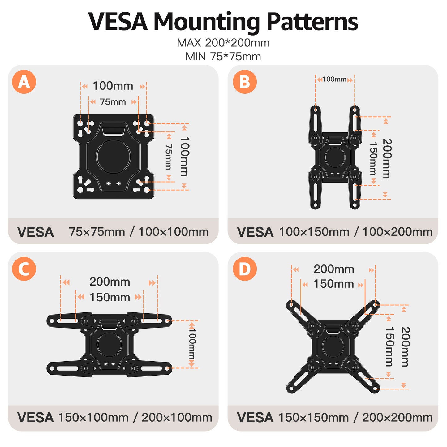 GOFORWILD Lockable RV TV Mount, Full Motion RV Mount for Most 13-43 inch TV, TV Wall Mount for Camper Truck Trailer Marine Boat Motor Home, Max VESA 200x200mm, up to 33LBS, 7021