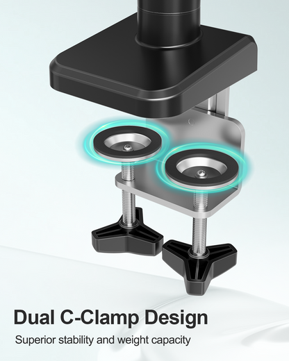 MOUNT PRO Ultrawide Single Monitor Arm for 22"- 42" Screens, Monitor Desk Mount Stand Holds 4.4-33 lbs, Heavy Duty Height Adjustable Vesa Mount, with C Clamp & Grommet Base