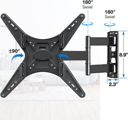 MOUNT PRO Full Motion TV Wall Mount for Most 26-55 Inch TVs, Tilting TV Mount Bracket with Swivels Articulating Arms Max VESA 400X400mm, 88lbs