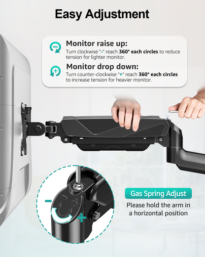MOUNT PRO Monitor and Laptop Mount for 2 Max 27" Computer Screens, Laptop Tray Fits 10-17inch Notebook, 3-in-1 Adjustable Laptop and Monitor Desk Mount with VESA Bracket 75/100mm