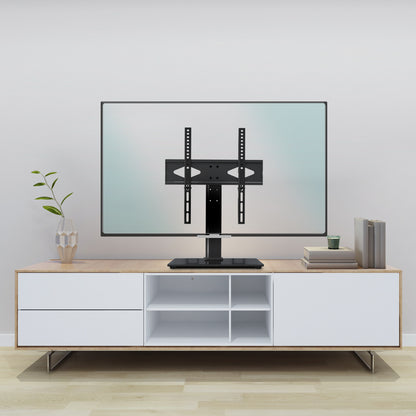 MOUNT PRO Universal TV Stand with Swivel Mount for 37-50 inch TVs Flat Screens, 5 Level Height Adjustable Tempered Glass Base Holds up to 88 lbs
