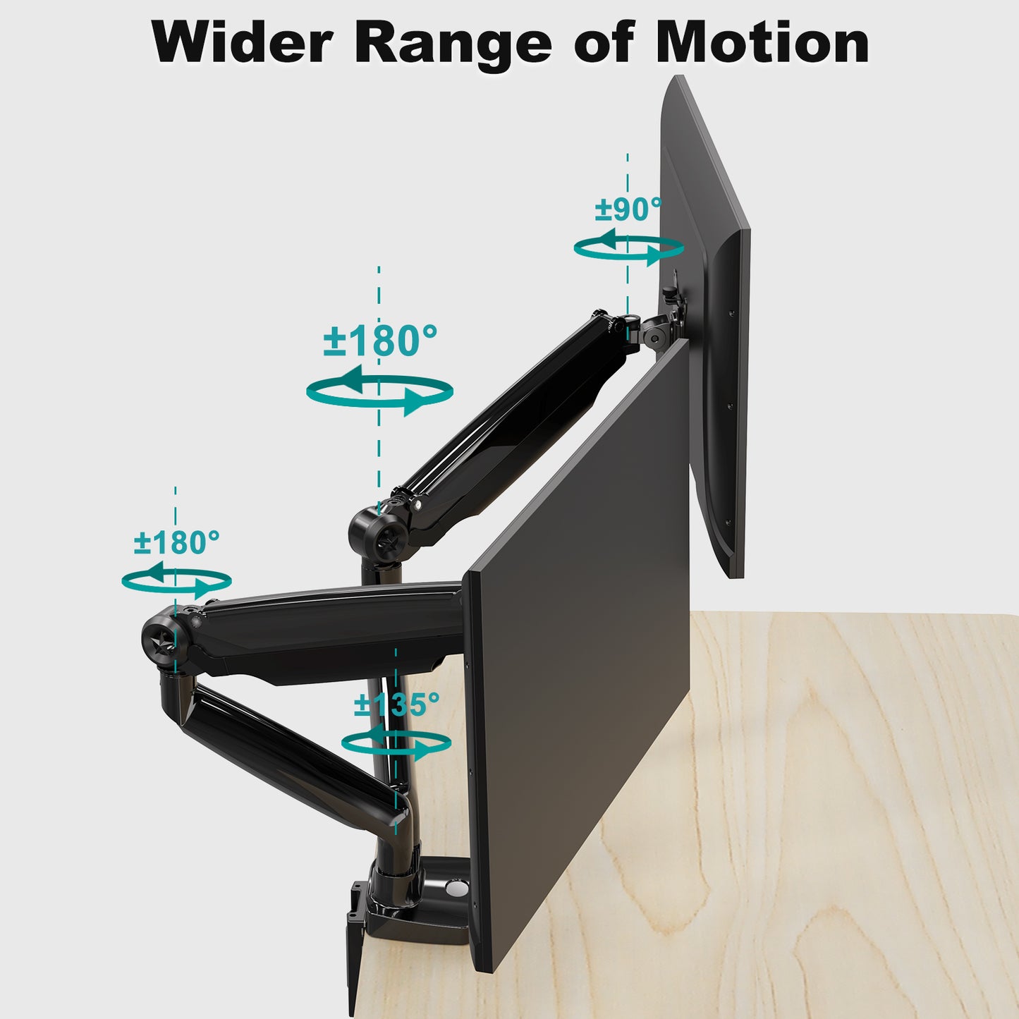 MOUNT PRO Dual Monitor Desk Mount Fits Max 35" Ultrawide Screen, Premium Heavy Duty Dual Monitor Stand for 2 Monitors, Each Arm Holds up to 26.4lbs, Fully Adjustable Gas Spring Monitor Arm, VESA Mount