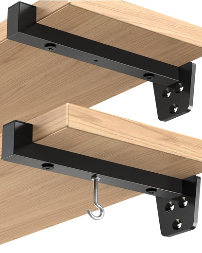 MOUNT PRO Metal Mounting Brackets, Shelf Bracket with Detachable Hooks