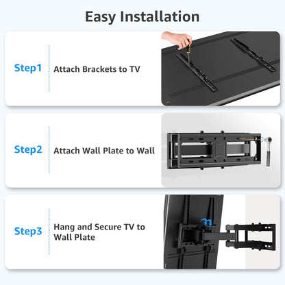 MOUNT PRO Full Motion TV Wall Mount for Most 26-64 Inch TVs, TV Bracket with Dual Swivel Articulating Arm Max VESA 400x400mm up to 88 lbs